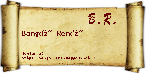 Bangó René névjegykártya
